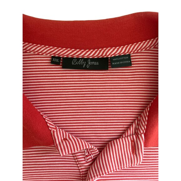 Bobby Jones Orange & White Striped Polo Shirt XXL 100% Cotton - Picture 4 of 8